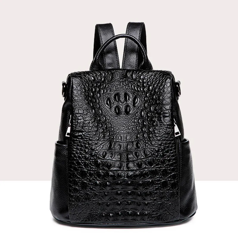 

Рюкзак женский, из натуральной воловьей кожи, роскошные дизайнерские сумки, 2021, Брендовая женская сумка, черный