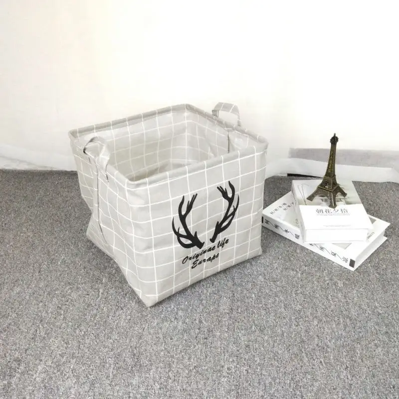 Gray antler MICCK складная корзина для белья, корзина для хранения, коробка для хранения бочек для детей, для мелочей, книга, игрушки, держатель, домашний контейнер, органайзер, сумка - Цвет: Gray antler