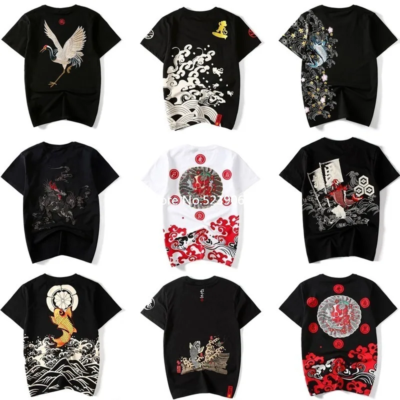 Футболка-кимоно в китайском стиле для мужчин и женщин хлопковая Свободная