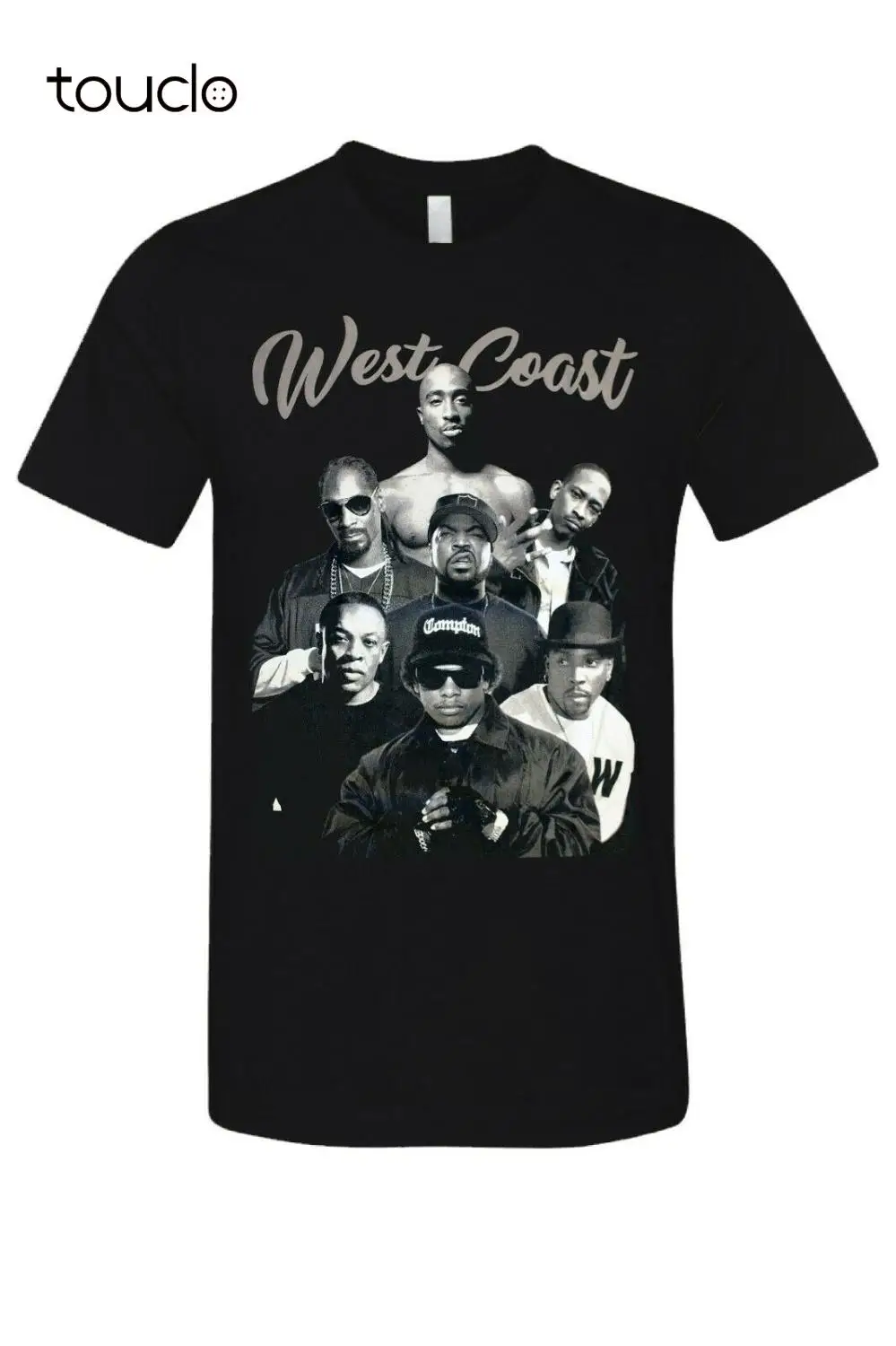 

West Coast Hip Hop Legends 2Pac & Compton Rappers Urban Graphic T-Shirt New Blk