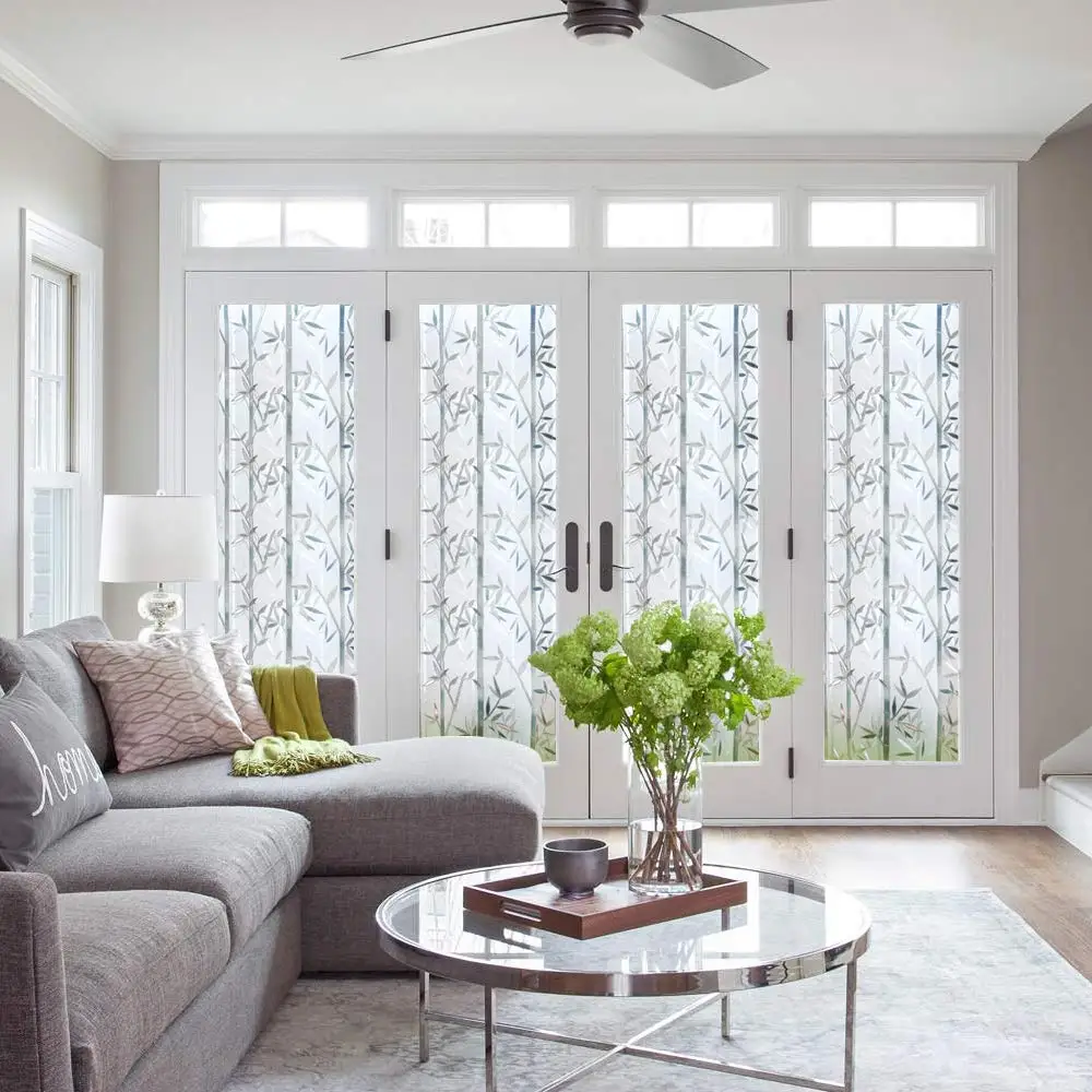 Электростатическая стеклянная пленка длиной 100 см 3D винил бамбук защита