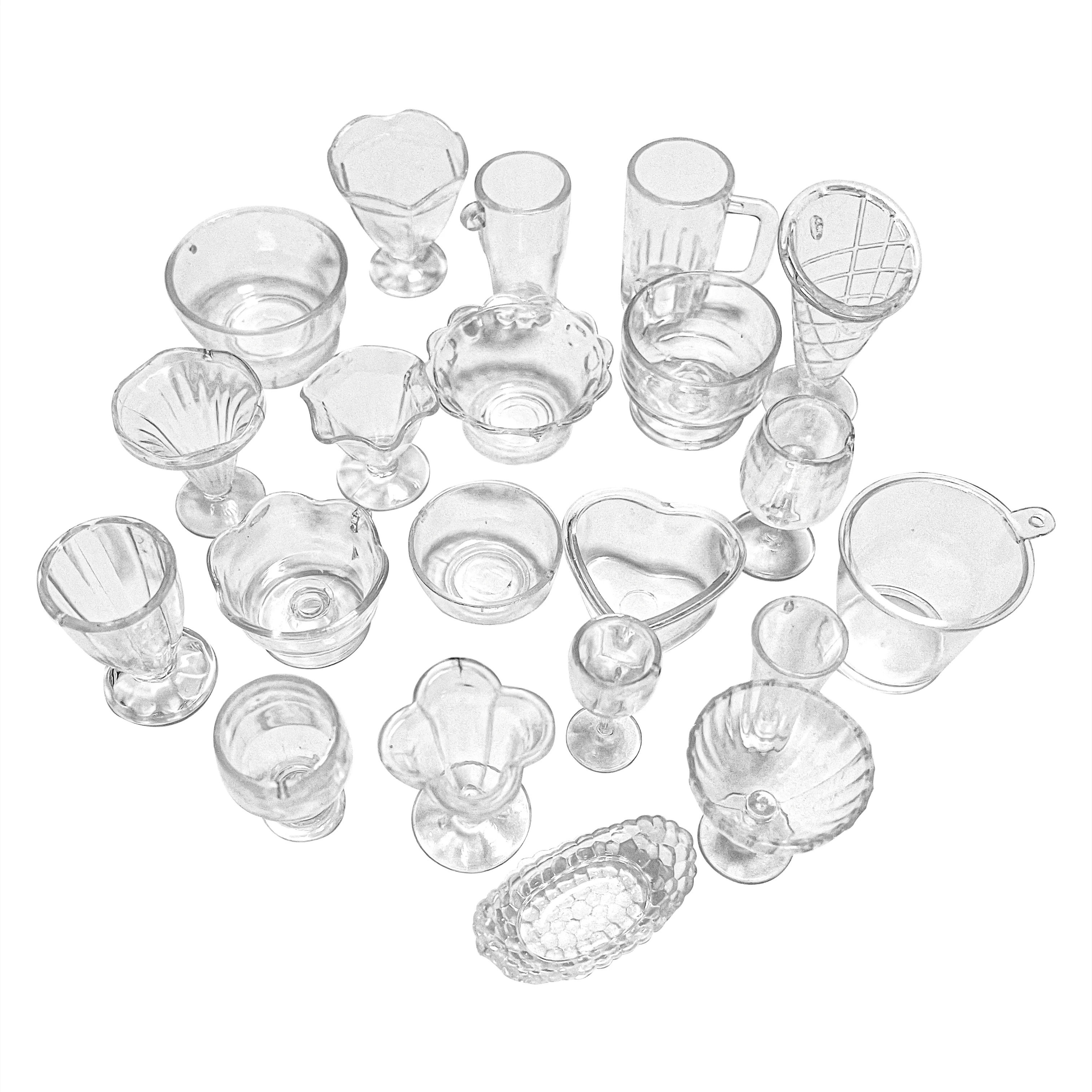 Миниатюрные поддельные чашки идеальные стеклянные чаши ПВХ модель изделия