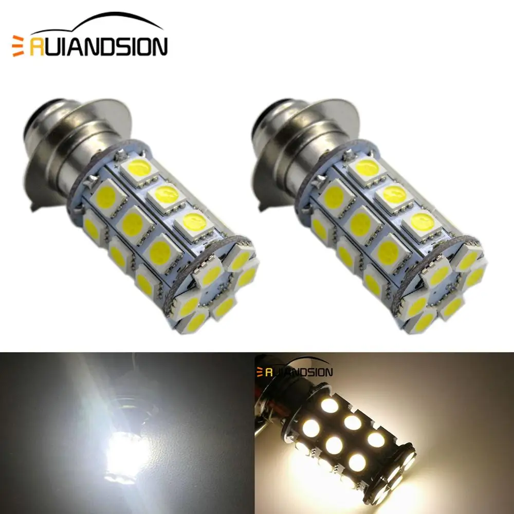 Лампы светодиодные для мотоциклетных фар 6 в 12 В H6M P15D 27smd 5050 4300 К| |