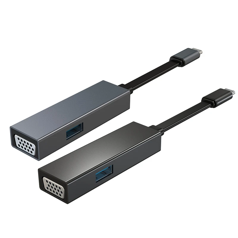 

3-in-1 USB C Hub Type C to VGA 1080P+PD+USB3.0 5Gbps Multi-Port Hub Adapter for Laptop/Mobile Phone/Tablet