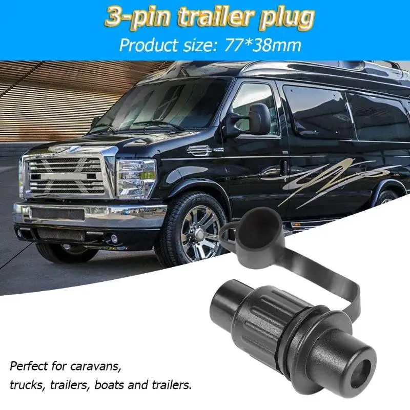 Waterproof 12V 3 Pin Electrical Cable Connector Plug for Trailer Caravan Truck Suitable Brake and Auxiliary Power Supply New | Автомобили