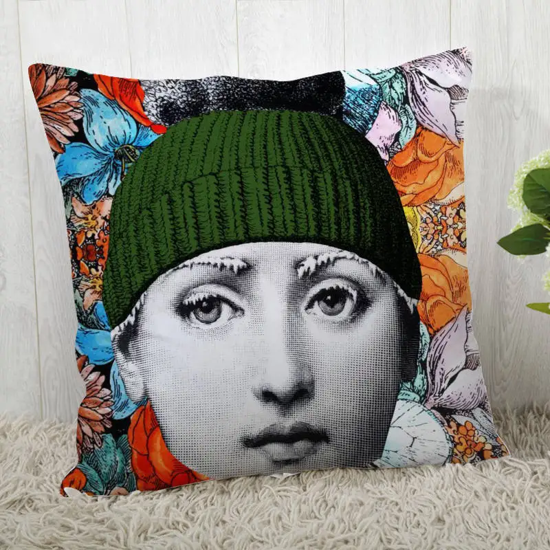 7 Наволочки на заказ итальянские-Fornasetti-серия Art Woman Face квадратная Наволочка на молнии наволочка 40*40 см, 45*45 см(одна сторона - Цвет: 7
