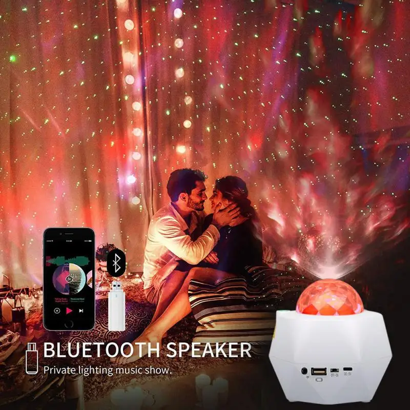 

Multi-angle Music Starry Sky Colorfully Night Lights Atmosphere Light USB Star Projection Light Holiday Lamp Bluetooth Audio