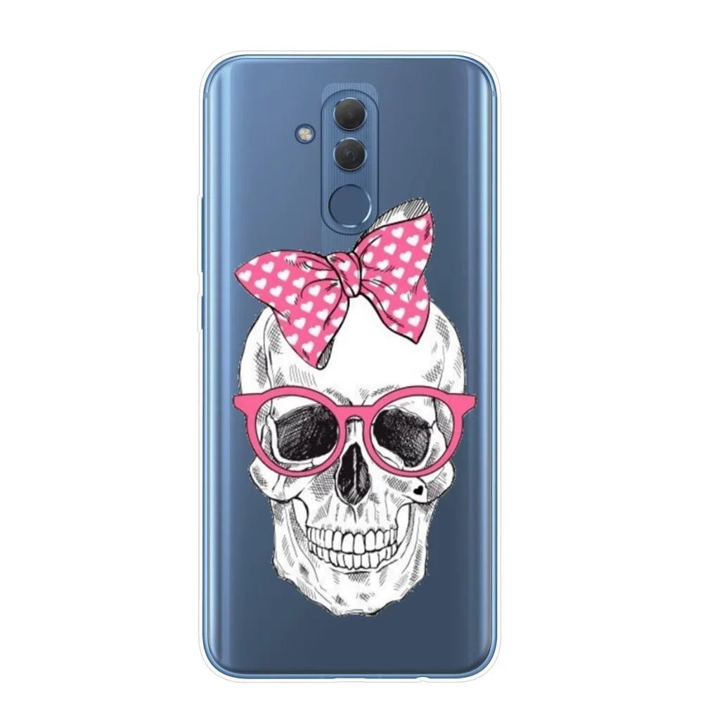Мягкий силиконовый чехол в стиле ретро с рисунком черепа розами для Huawei P20 P30 Mate 10