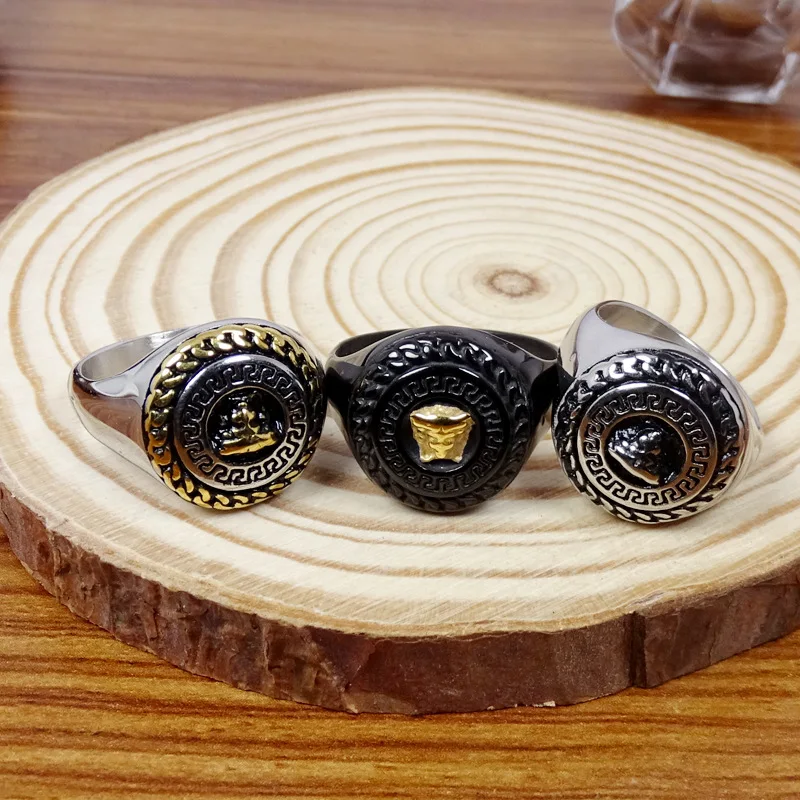 Мужские и женские резные кольца Megin D винтажные из нержавеющей стали в стиле панк