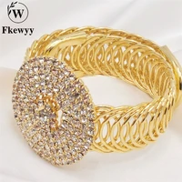 fkewyy luxury bracelets for women gothic accessories designer round jewelry rhinestone adjustable bracelet gold plated jewelry