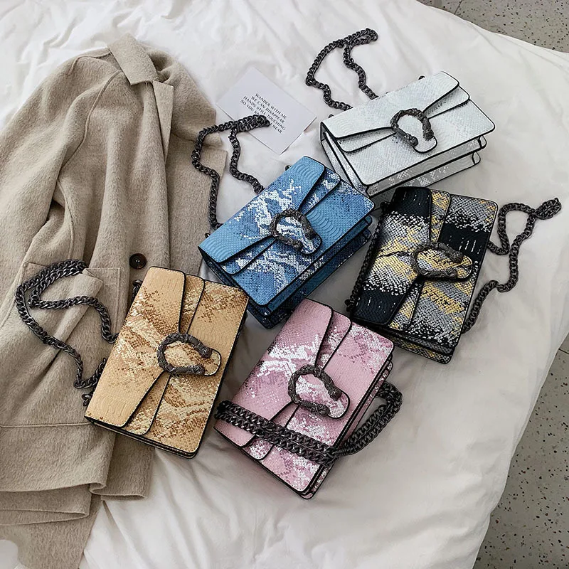 

New Women's Soulder Bag Autumn And Winter Shopping Bag High Quality Discount Snake Pattern Fashion Design Women's Messenger Bag