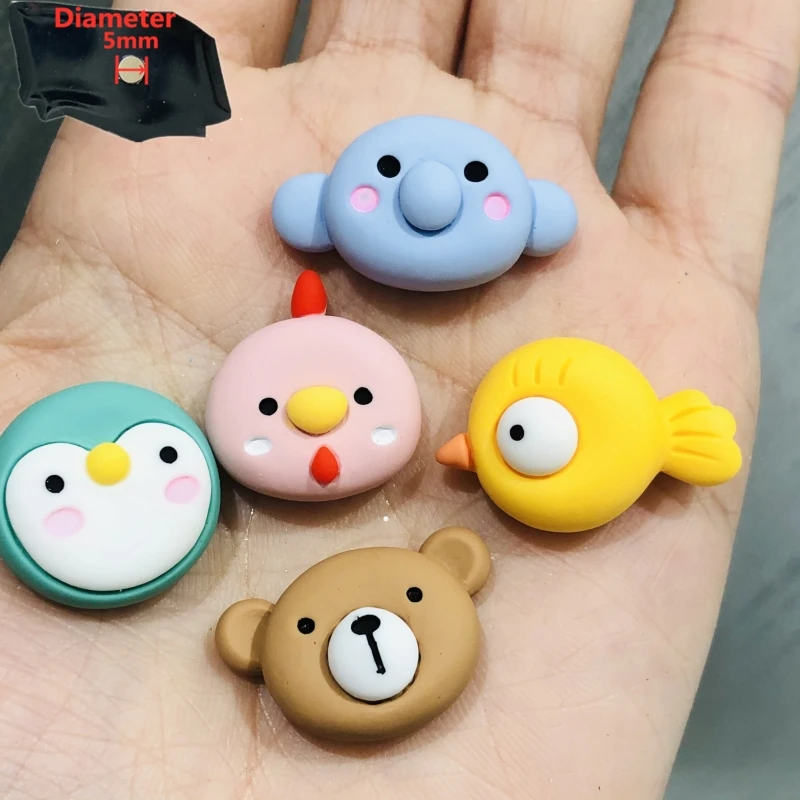 

5PCS Resin Cute Cartoon Fridge Magnetic Sticker Colourful Kawaii Penguin Bird Elephant Chicken Refrigerator Magnet Photo Wall