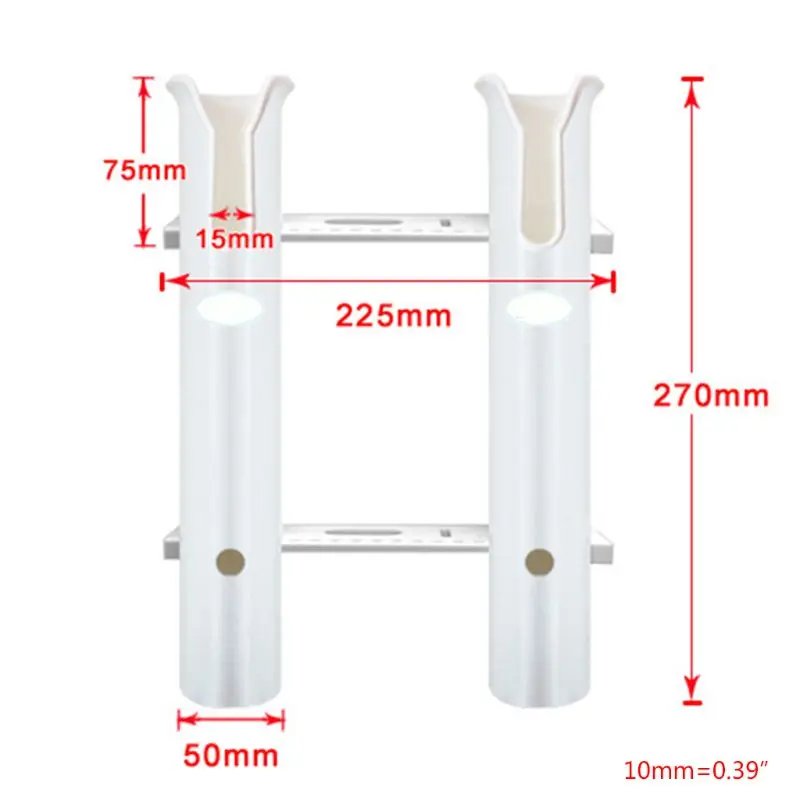 

2 Tubes Link Plastic Fishing Rod Holder Rack Socket Mount Bracket Organizer for Boat Marine Yacht Fishing tool accessories