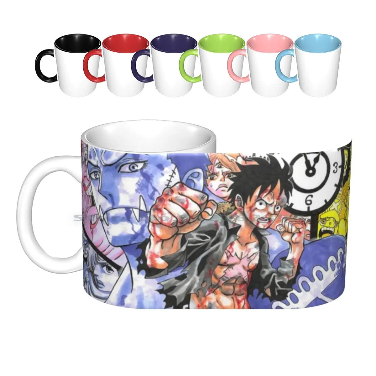 

Luffy Vs Katakuri Керамические Кружки Кофейные чашки Кружка для молока и чая Luffy аниме креативный тренд винтажная Подарочная бутылка чашка