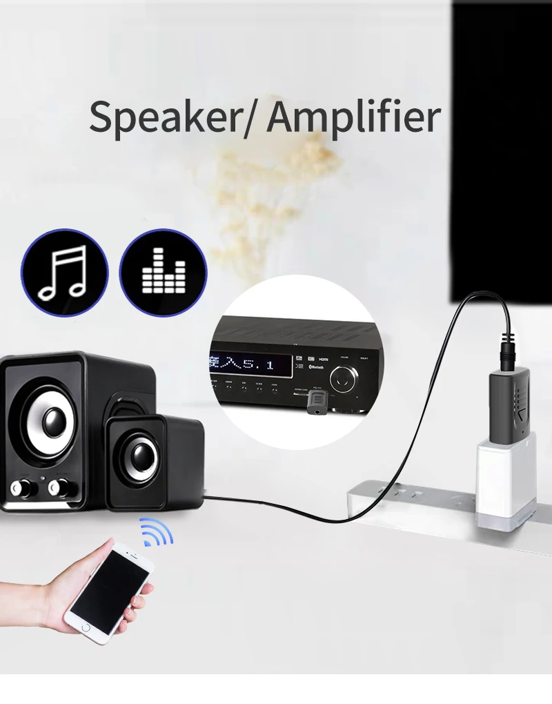 

Bluetooth 5.0 Adapter USB 4 in 1 3.5mm AUX BT USB Audio Transmiitter Wireless Stereo Dongle For Car TV Speaker USB Receiver