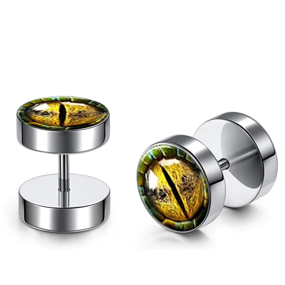 Мужские серьги-гвоздики из нержавеющей стали Поддельные Приборы Пробка Для