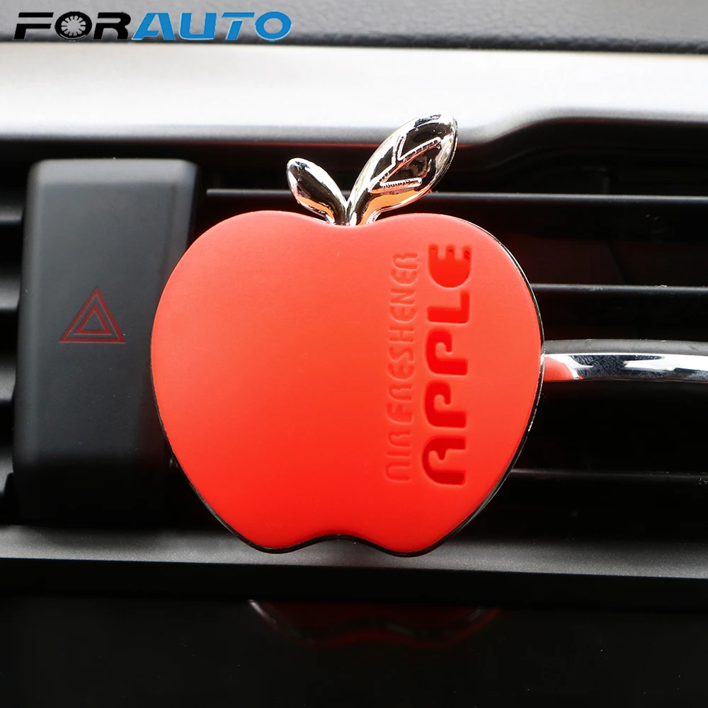 1 шт. милый автомобильный парфюм Apple, воздушный Зажим Для Освежителя с добавками, ароматом апельсина/лимона/яблока/лаванды, автомобильные аксессуары
