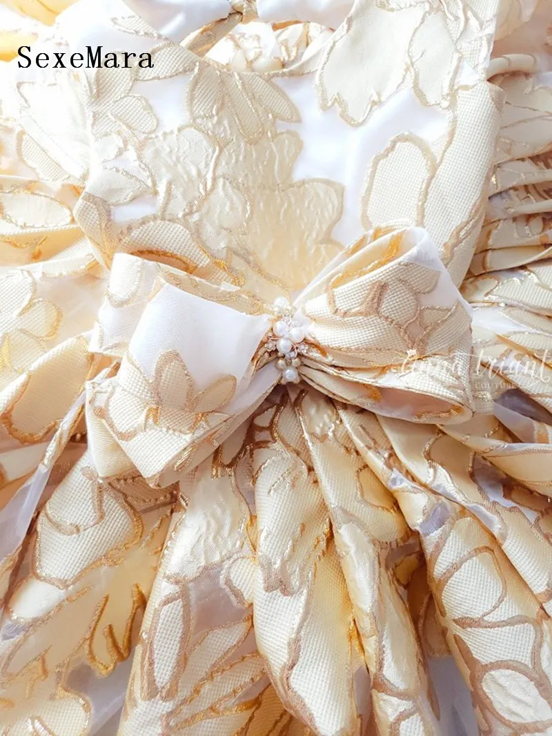 

Infant Girls Clothes Yellow Embroidery Organza Baptism Dress Baby Girls Party Princess Christening 1 Year Birthday Outfits