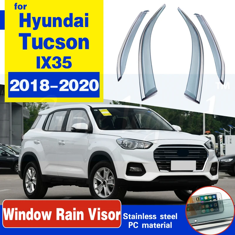 

Окна автомобиля дефлекторы дождь щит для Hyundai Tucson IX35 2018-2020 автомобильный дефлектор для защиты от ветра гвардии Vent солнцезащитный козырек, на...