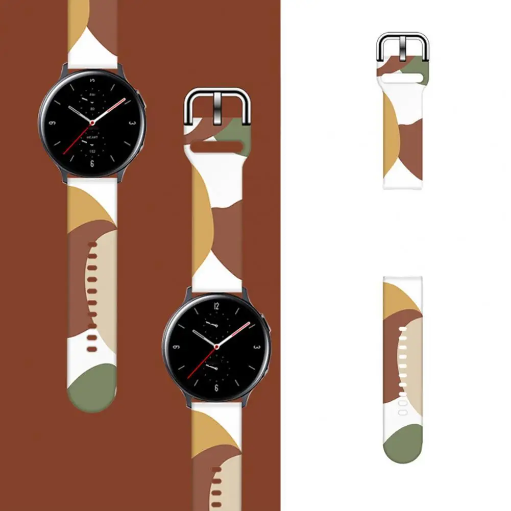 

Watchband Flexible Eye-catching Patchwork 20mm Adjustable Smartwatch Wrist Strap
