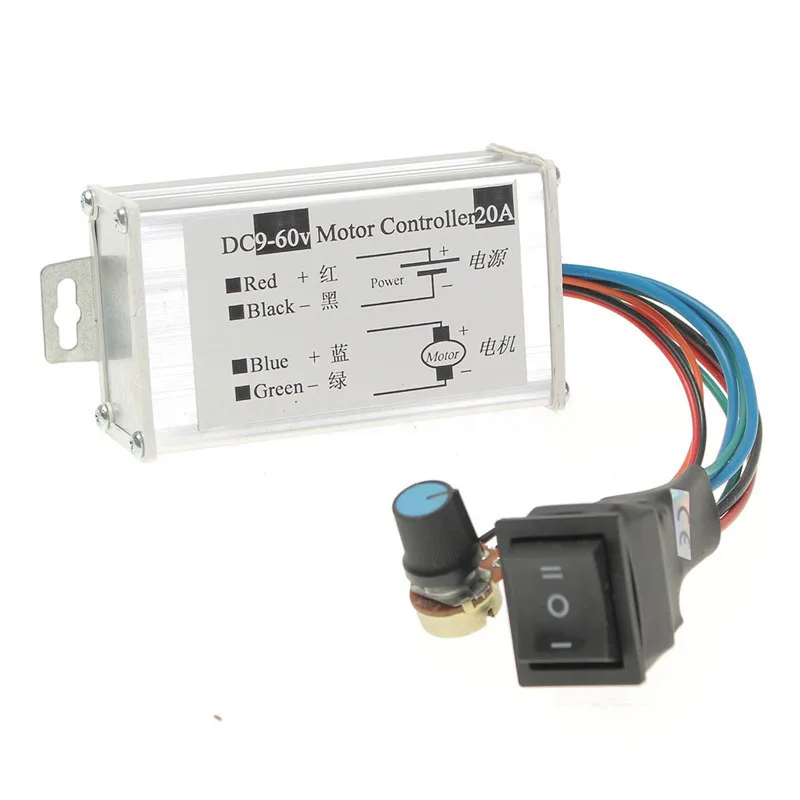 DC 9V 12V 24V 48V 60V 20A Reversible Motor Speed Controller Regulator Driver PWM | Обустройство дома