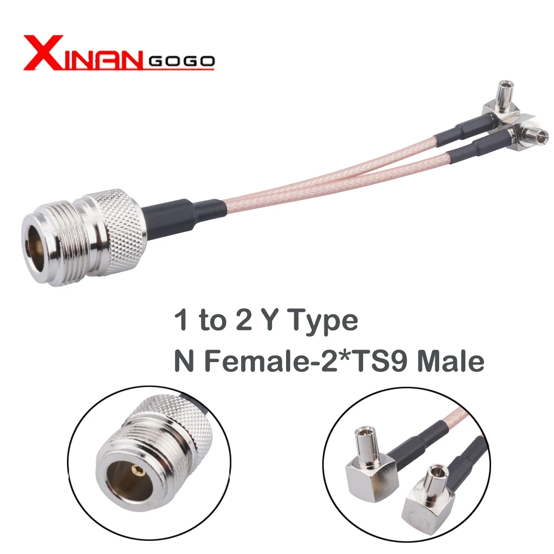 N Male Female to 2 x TS9 crc9 коннектор антенный разделитель кабеля комбайнер Y-типа отрезок