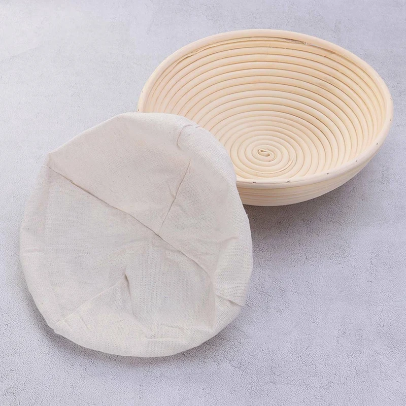 Круглая Корзина баннетон набор для выпечки хлеба из небеленного натурального