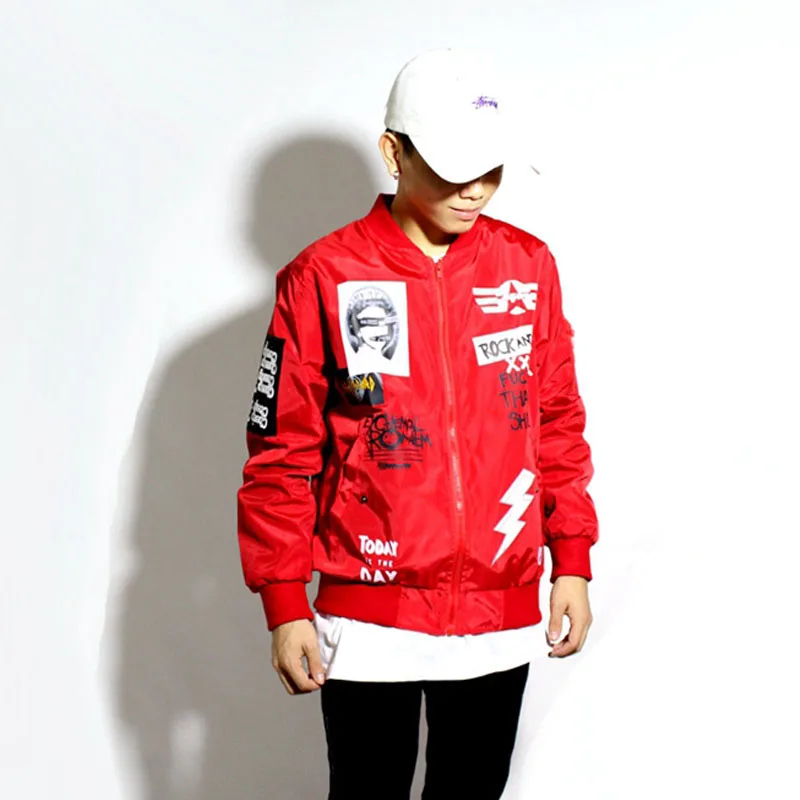 

2021 Street Graffiti Rock and Roll Baseball Coats Classic MA1 Pilot Flight Jackets Bomber for Men Women Couple Jacket Outerwear