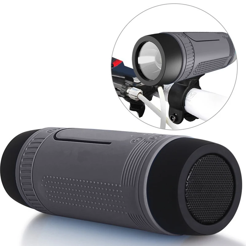 Column Bluetooth Speaker Fm Radio Waterproof Portable Sound Box Outdoor Boombox Mini Wireless Bicycle Speaker+Mounting | Электроника