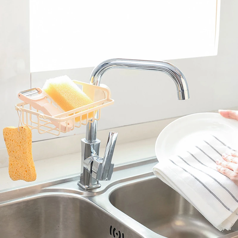 

Drain Rack Holder Storage Organizer Drying Shelf for Kitchen Sink Faucet Sponge Soap Cloth DIN889