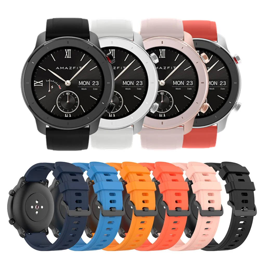 

Браслет Для Xiaomi Huami Amazfit GTR 42 мм, официальный ремешок для часов GTR 47 мм для Amazfit Pace/Stratos 2 3 22 мм 20 мм