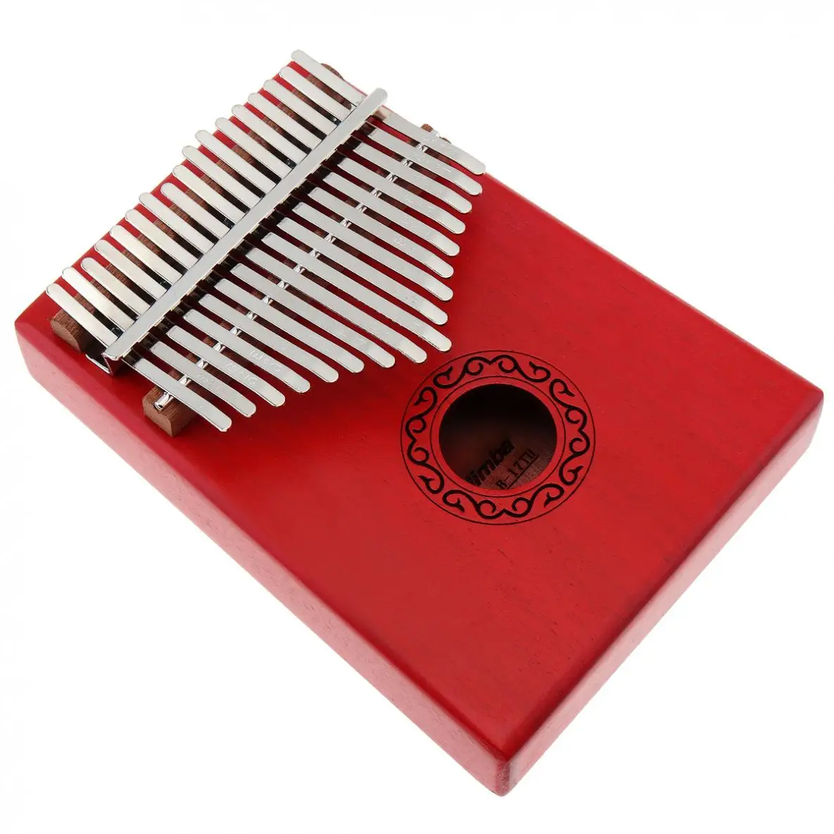 Красная клавиатура Kalimba 17 клавиш одиночная доска красное дерево большой палец