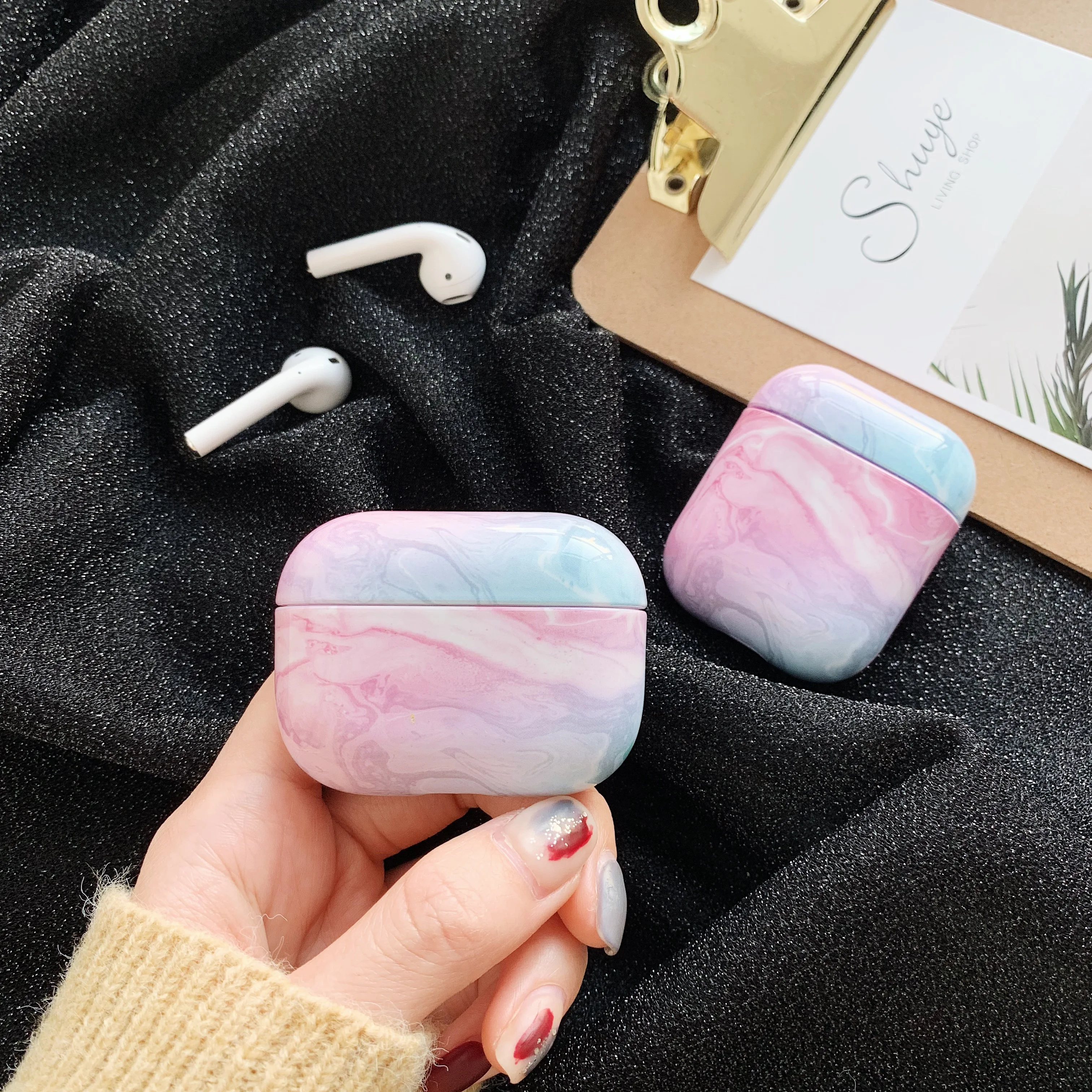 

Hard Luxurious Plastic Marble Headphone Case For Apple Airpods Pro 1 2 3 Protection Wireless Bluetooth Headset Cover Accessories