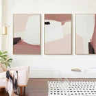 Абстрактная живопись розовый белый плакат акварельная картина на холсте искусство стены украшения печать рисунка современный скандинавский Стиль для Гостиная