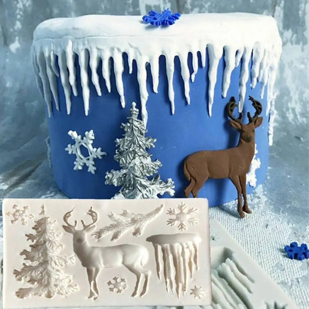 Глиняные формы для выпечки силиконовая форма шоколада и снежинок Рождественская