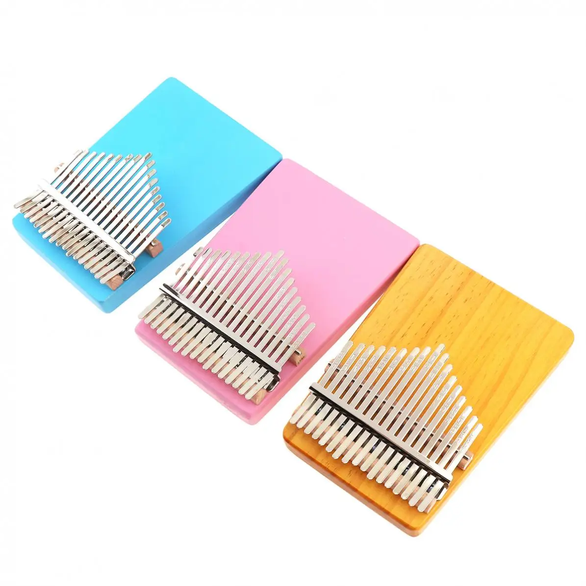 

Thumb Piano 17 Key Thumb Piano Kalimba Single Board Pine Mbira Mini Keyboard Instrument Pink Blue Wood Optional