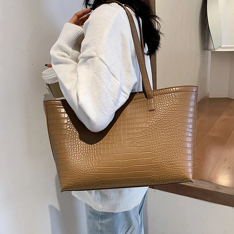 

Women bag Solid Women's PU Leather Handbags Luxury Lady Hand Bags Purse Pocket Women Composite bag Big Tote Sac Bolsa