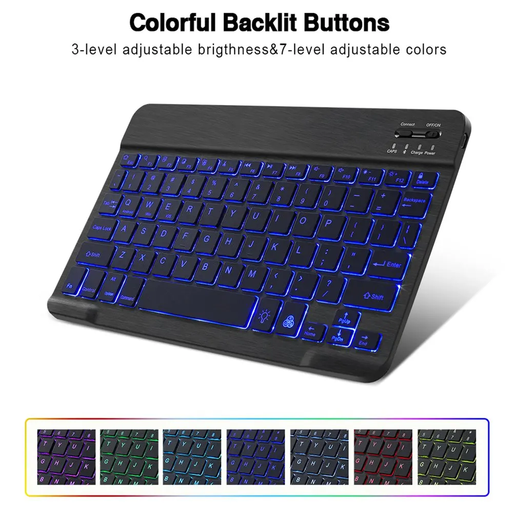 

Ultra-thin RGB Wireless Keyboard Mouse Combo Bluetooth LED Backlit Keyboard And Mouse Set Rechargeable Keyboards For ipad Laptop