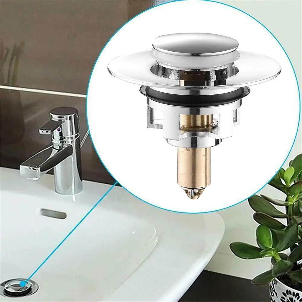 

Wash Basin Drain All Copper Bounce Core Sink Push Type Valve Core Washbasin Drain Plug Strainer Drain Pipe Fittings For Kitchen