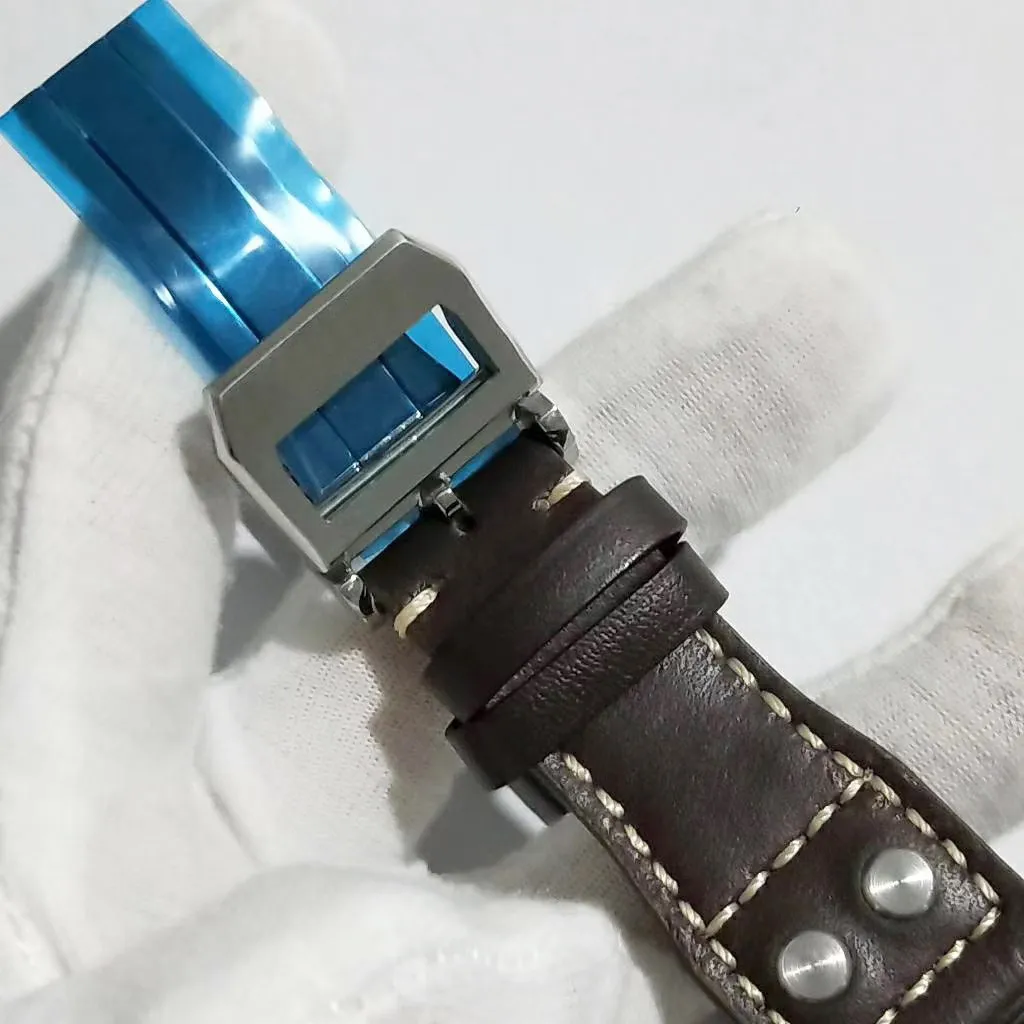 

Classic New Men Automatic Mechanical Classic Big Pilot 46mm Le Petit Prince 7 Day Power Reserve Brown Leather Blue Watch