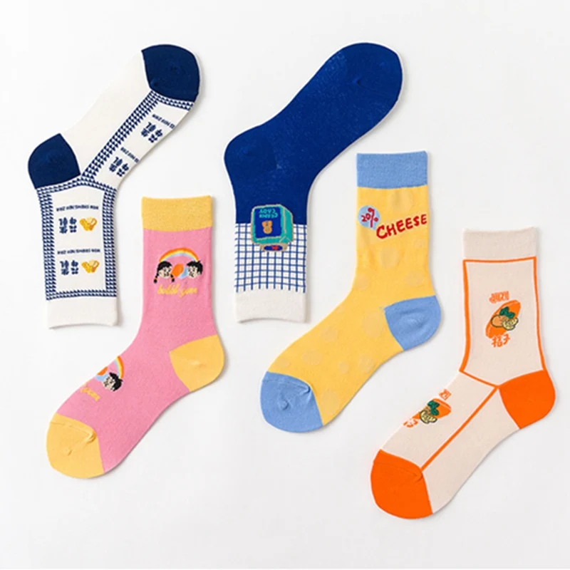 SP& CITY Harajuku, женские хлопковые креативные носки для скейтборда, хлопковые цветные унисекс забавные хипстерские Носки с рисунком, студенческие Повседневные носки