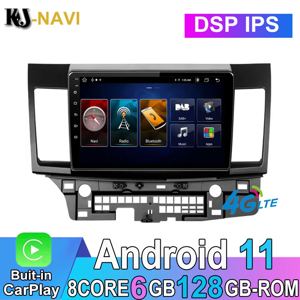 

4G LTE IPS DSP Android 11 Car Radio Player Carplay GPS Navigation For Mitsubishi Lancer 10 CY 2007 2008 - 2012 Multimedia