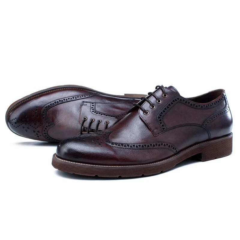 Мужские туфли-броги ручной работы оксфорды из натуральной кожи с перфорацией