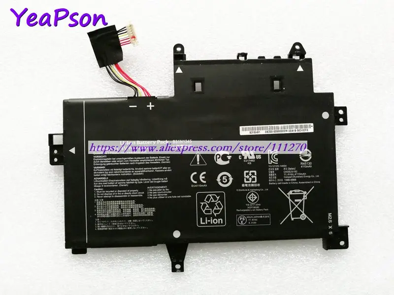 Yeapson 11 4 в 48 Вт/ч подлинный B31N1345 Аккумулятор для ноутбука Asus трансформатор Book Flip