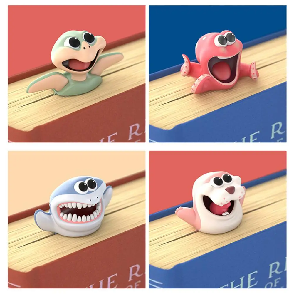 

Творческий 3D стерео маркер Boo-kmark, милый мультяшный маркер животных, кавайная Акула, закладки страниц, детские подарки, школьные принадлежно...