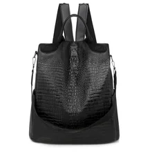 New womens backpack crocodile soft leather backpack designer bag