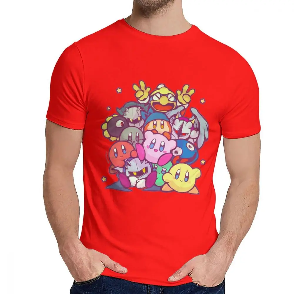 Стильная семейная футболка Kirby Group для мужчин, хипстер, натуральный хлопок, Camiseta, S-6XL - Color: Red