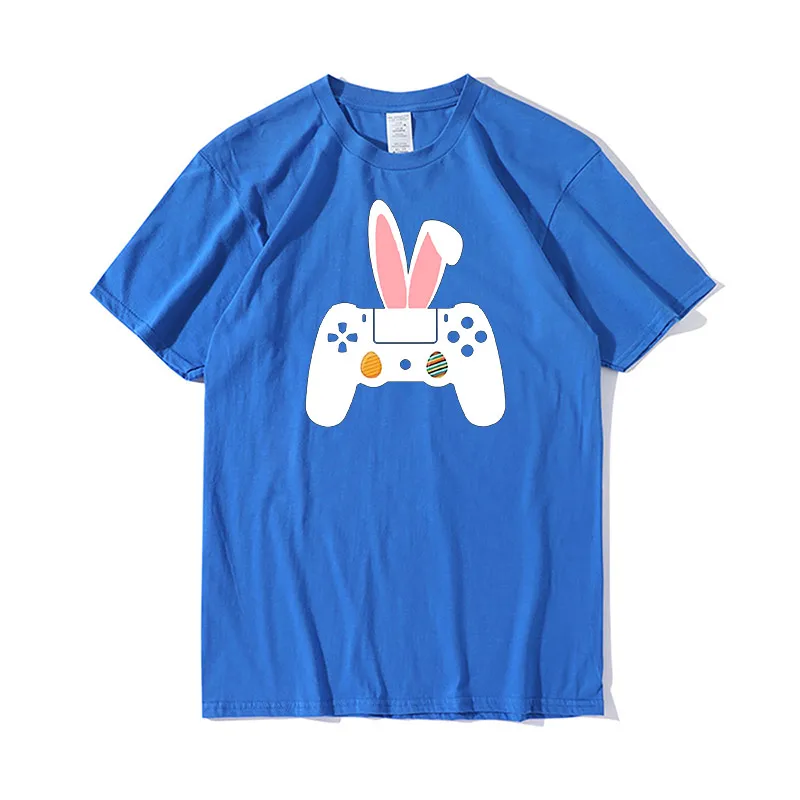 

100 Cotton Men Women T Shirt Unisex Gamer Design Short Sleeve Shirt Egg Driver Rabbit Easter Day Funny Gift