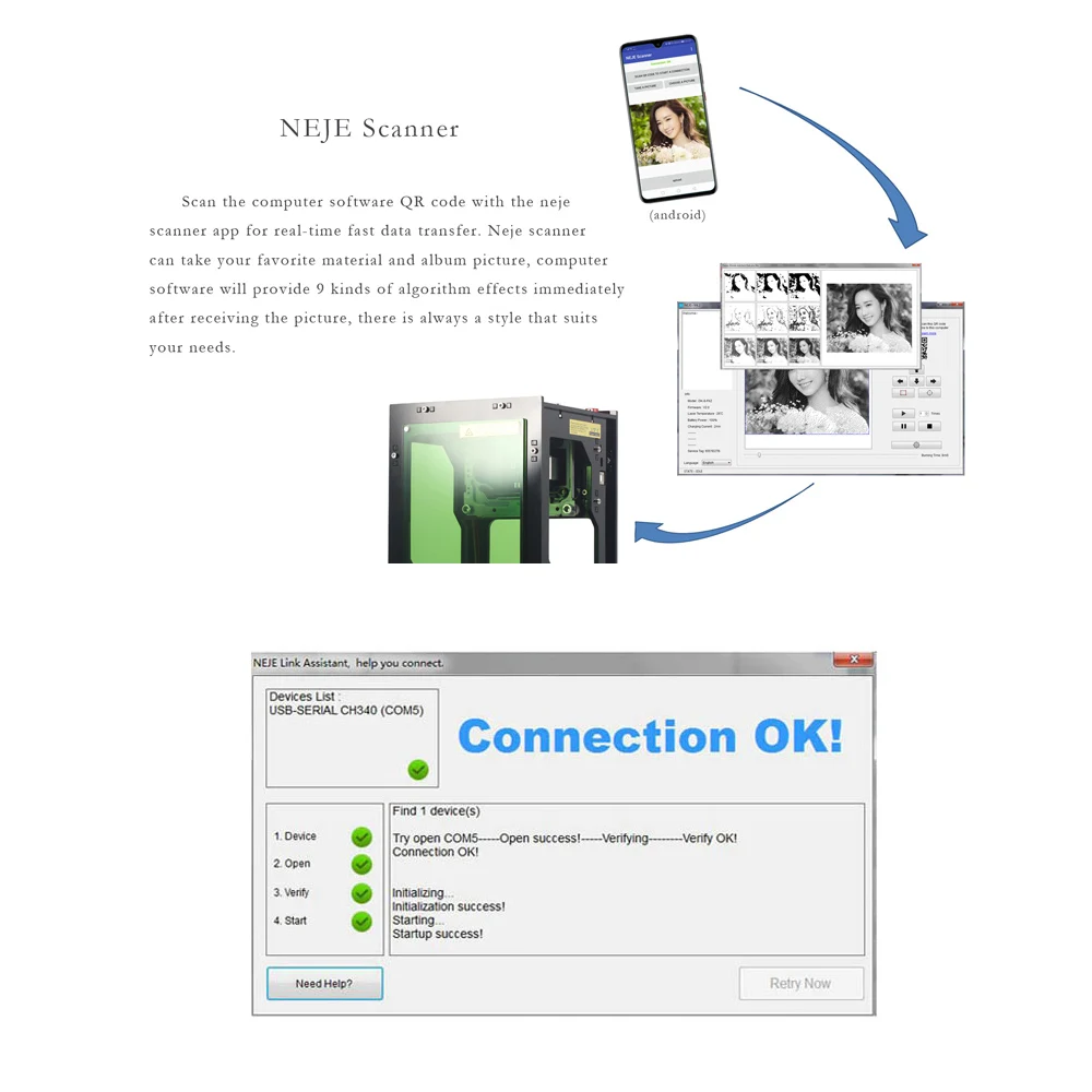 DK-8-KZ 3000mW лазерный гравер Смарт AI мини лазерная гравировка машина поддерживает