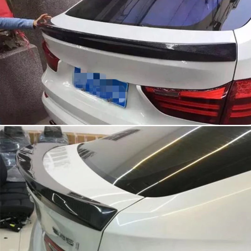 Спойлер для BMW 5 серии GT F07 2010-2017 года глянцевый черный из настоящего углеродного